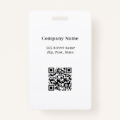 Merk kleur foto naam QR code business logo Badge (Achterkant)