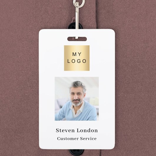 Merk kleur foto naam QR code business logo Badge