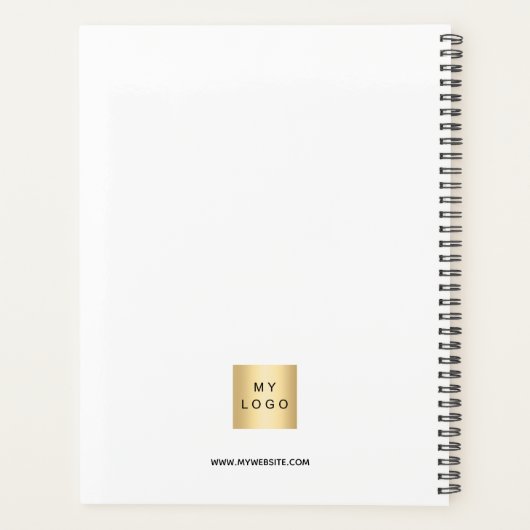 Merk kleur monogram initialen business logo 2026 planner (Achterkant)