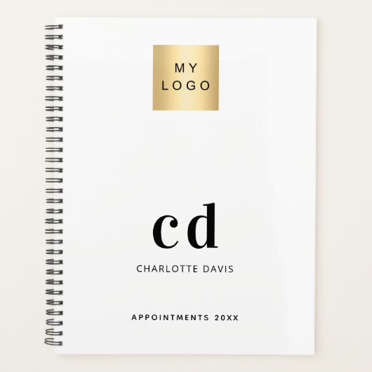 Merk kleur monogram initialen business logo 2026 planner (Voorkant)