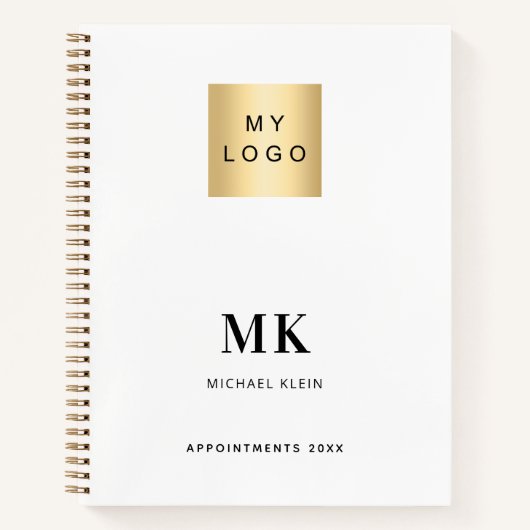 Merk kleur monogram initialen business notitieboek (Voorkant)