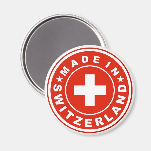 merk land van oorsprong van zwitserland zwitserlan magneet (Voorkant / Achterkant)