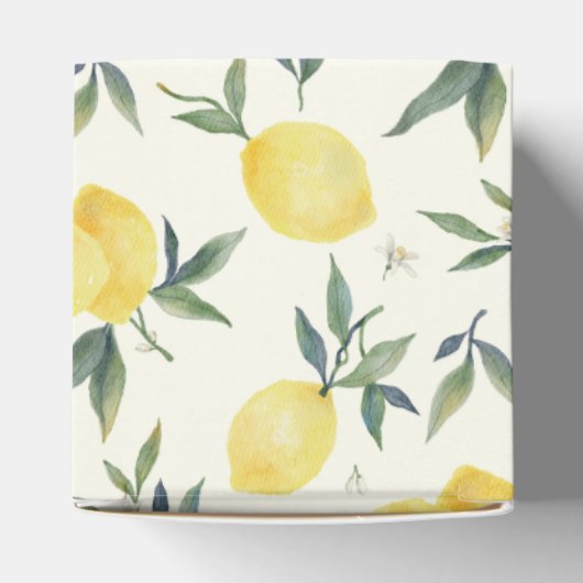 Merk limonade (Ivory) Lemon Pattern - Favor Box Bedankdoosjes (Bovenkant)