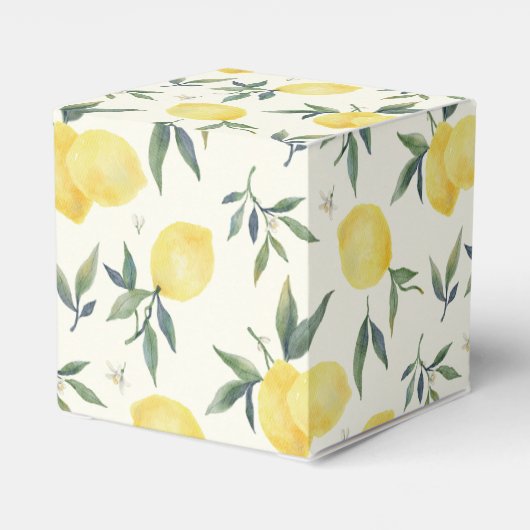 Merk limonade (Ivory) Lemon Pattern - Favor Box Bedankdoosjes (Achterkant)