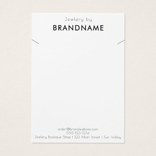 Merk Logo ketting Sieraden Display Kaart (Achterkant)