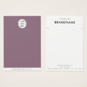 Merk Logo oorbel + ketting Sieraden Display Kaart (Voorkant /achterkant)