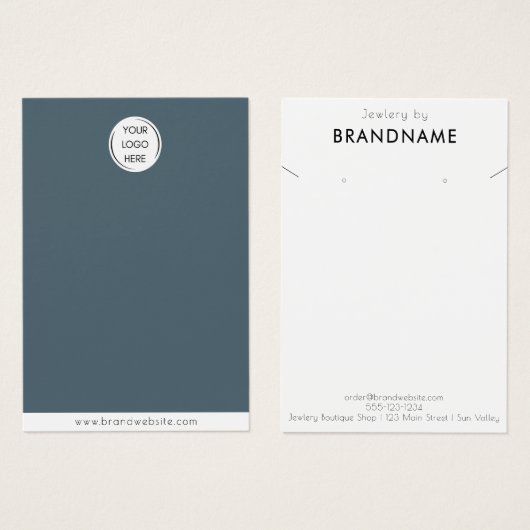 Merk Logo oorbel + ketting Sieraden Display Kaart (Voorkant /achterkant)