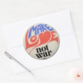 Merk Love Not War Peace Symbol Ronde Sticker (Envelop)