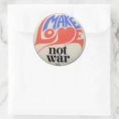 Merk Love Not War Peace Symbol Ronde Sticker (Tas)
