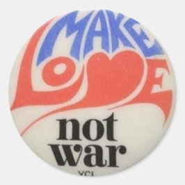 Merk Love Not War Peace Symbol Ronde Sticker