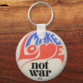 Merk Love Not War Retro Peace Symbol Sleutelhanger (Voorkant)