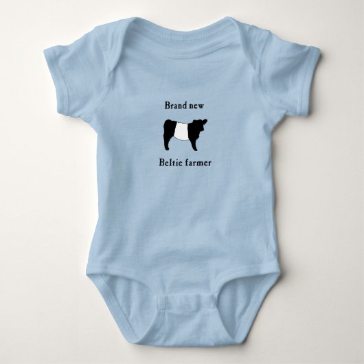 Merk New Beltie Farmer Baby Gift Belted Galloways Romper (Voorkant)