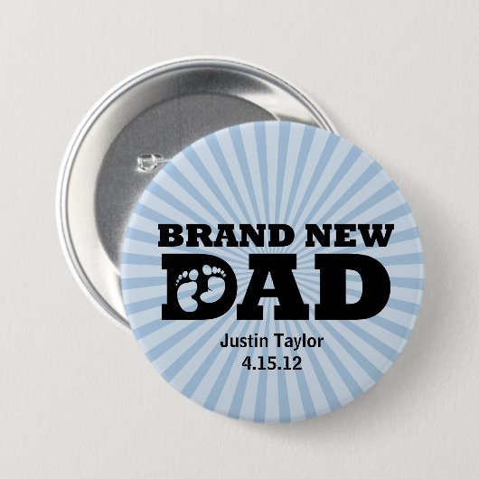 Merk New Dad Personalized Button (Voorkant /achterkant)