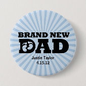 Merk New Dad Personalized Button (Voorkant)