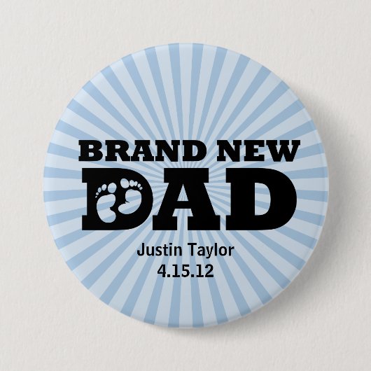 Merk New Dad Personalized Button (Voorkant)