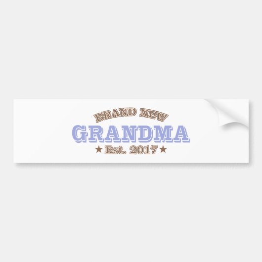 Merk New Grandma Est. 2017 (Paars) Bumpersticker (Voorkant)