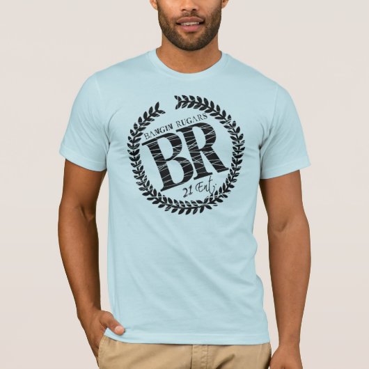 Merk Nieuw "BR"-Logo (Powder Blue) T-shirt (Voorkant)