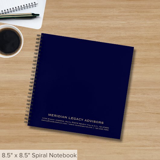 Merk Notebook Navy en Blauwe Typografisch Ontwerp Notitieboek