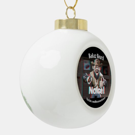 Merk op! Badaz Beard 3D Keramische Bal Ornament (Links)