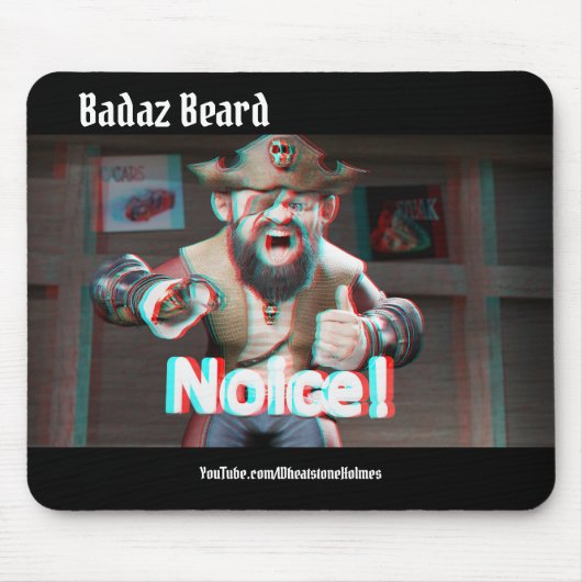 Merk op! Badaz Beard 3D Muismat (Voorkant)