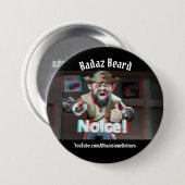 Merk op! Badaz Beard 3D Ronde Button 7,6 Cm (Voorkant /achterkant)