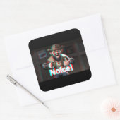 Merk op! Badaz Beard 3D Vierkante Sticker (Envelop)