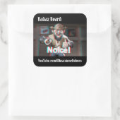 Merk op! Badaz Beard 3D Vierkante Sticker (Tas)
