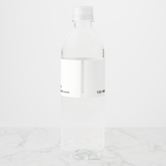 Merk op witte flacon waterfles etiket (Achterkant)