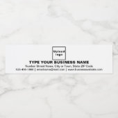 Merk op witte flacon waterfles etiket (Enkel label)