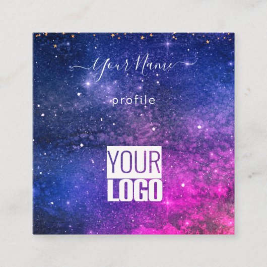 Merk paarse Galaxy visitekaartje (Voorkant)