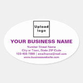 Merk Paarse Teksten over witte ovale sticker (Voorkant)