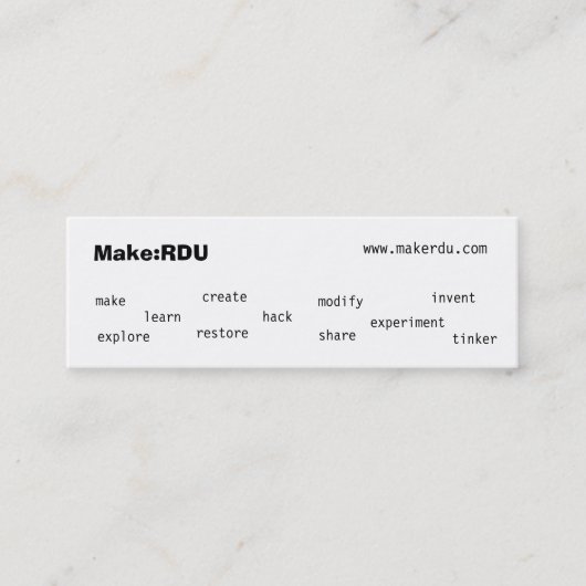 Merk:RDU-oproepkaarten Contactkaartje (Voorkant)