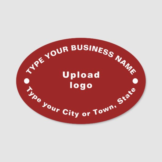 Merk Red Oval-label Naamplaatje (Voorkant)