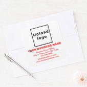 Merk Red Teksten op het witte plein Vierkante Sticker (Envelop)