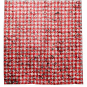 Merk rode en witte gingham douchegordijn (Voorkant)