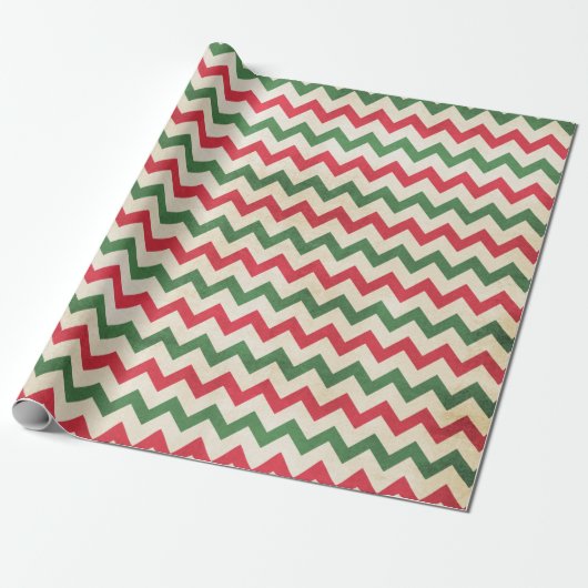 Merk rode Zig Zag Cadeaupapier (Uitgerold)