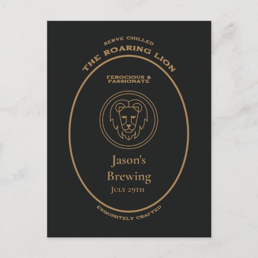 Merk, sterrenbeelden, Leeuw aanpasbaar Briefkaart (Voorkant)