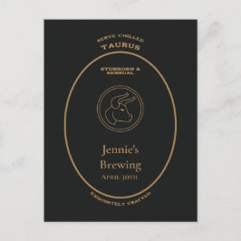 Merk, Sterrenbeelden, Stier aanpasbaar  Briefkaart