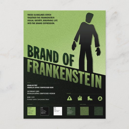 Merk van Frankenstein -  horror poster Briefkaart (Voorkant)