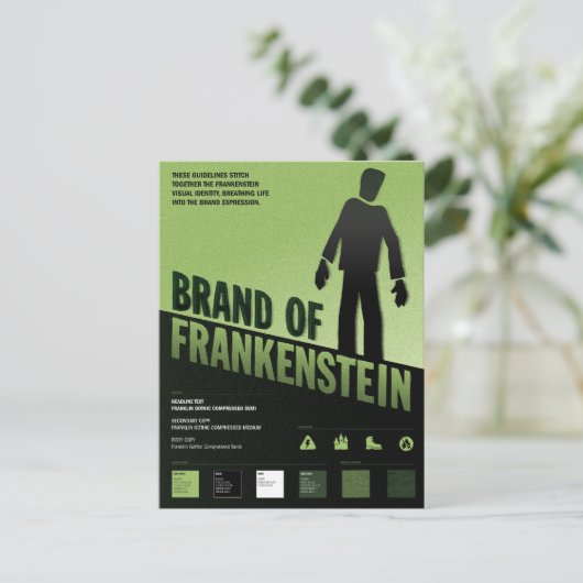 Merk van Frankenstein -  horror poster Briefkaart (Staand voorkant)