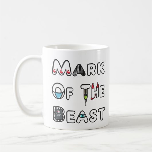 Merk van het beest koffiemok (Links)