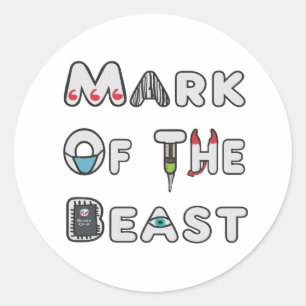 Merk van het beest ronde sticker
