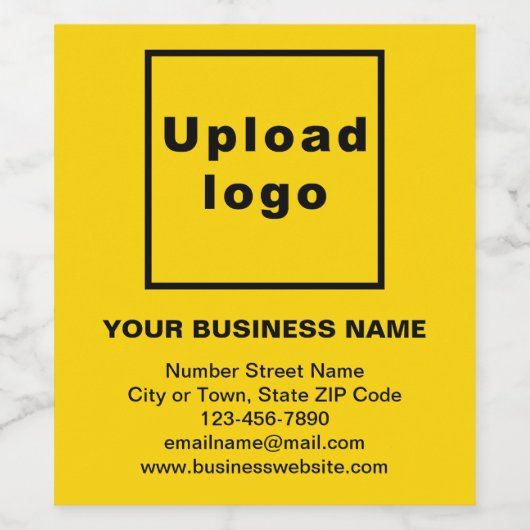 Merk voor bedrijven op gele fles wijn etiket (Enkel label)