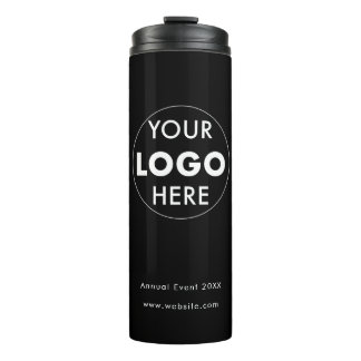 Merk voor onderweg: Black Custom Logo Thermosbeker