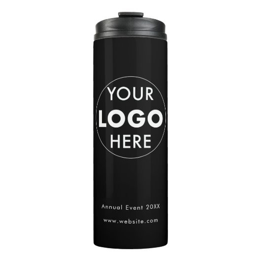 Merk voor onderweg: Black Custom Logo Thermosbeker (Voorkant)