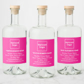 Merk voor zakelijk gebruik op roze flesetiket met  likeurfles etiket (Flessen)