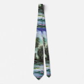 MERK, WATERLIES EN BOMEN IN LANDSCHAP STROPDAS (Voorkant)