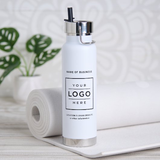 Merk Wit Zakelijk Logo Welzijn Waterfles (Yoga)