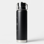 Merk Zwarte Logo QR Wellness Waterfles (Achterkant)