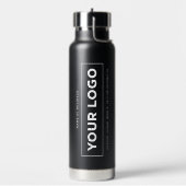 Merk Zwarte Verticale Logo Hydratatie Waterfles (Links)